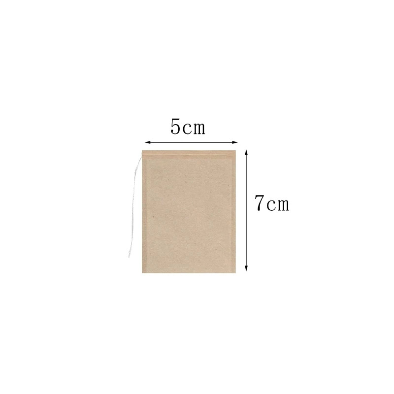 100Pcs Teabags Biodegradable Paper Tea Bag Drawstring Eco-Friendly Filter Empty