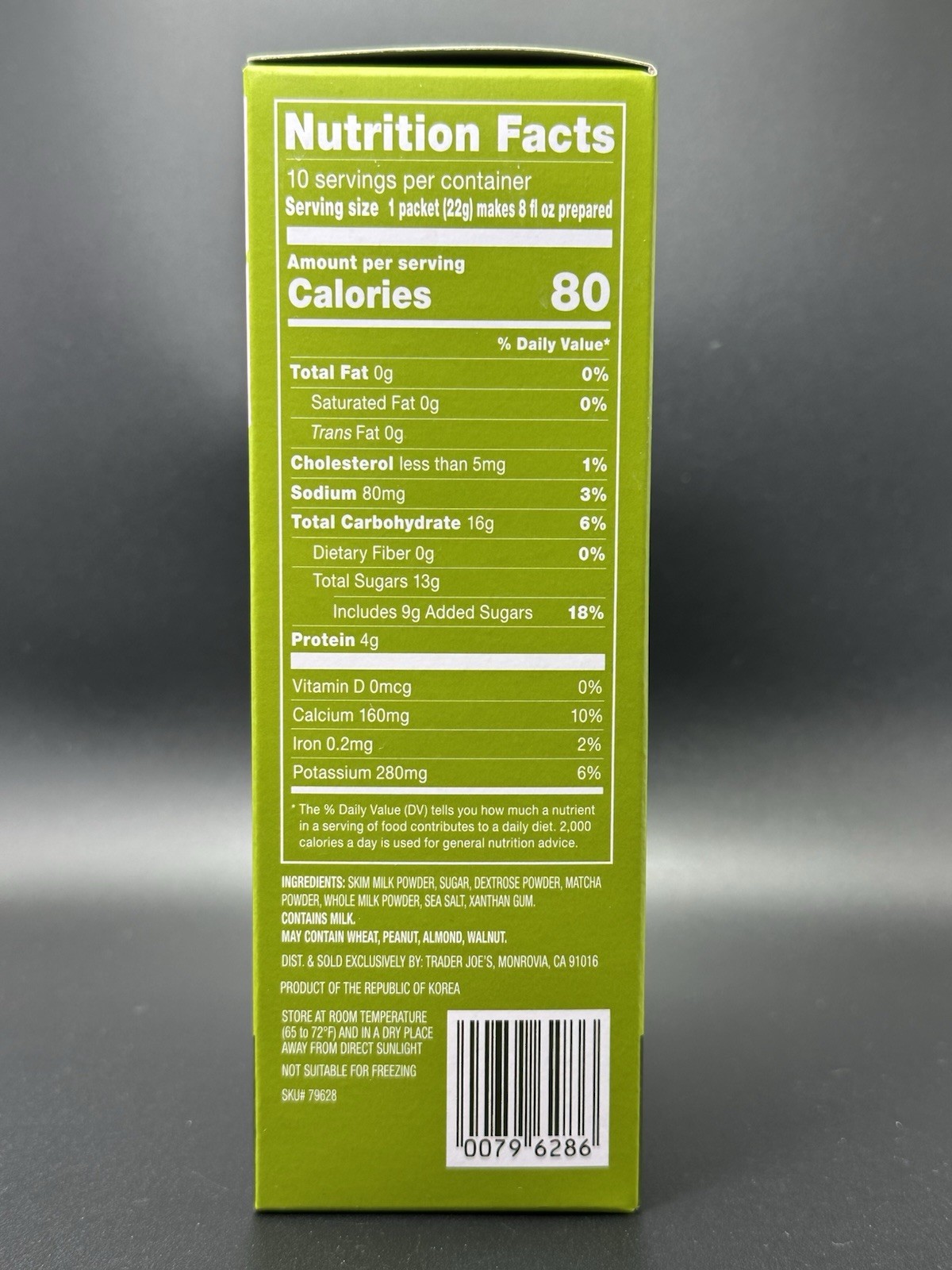 Trader Joe’s Jeju Instant Matcha Latte Packets 10ct 7.76oz NEW IN HAND KOREA
