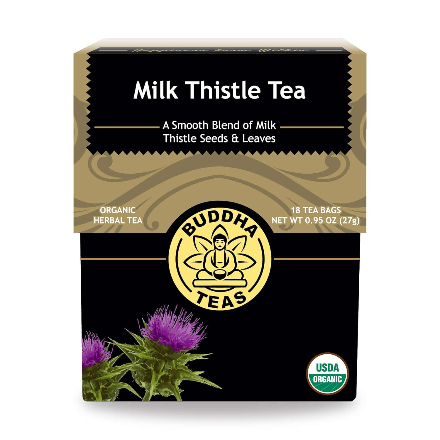 Buddha Teas – Organic Milk Thistle Tea – Herbal Tea – Promote Cleansing & Wellne