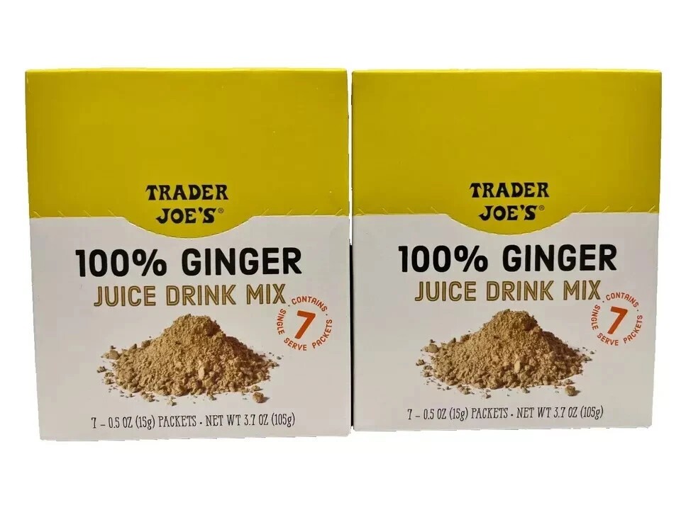 Trader Joe’s 100% Natural Ginger Drink Mix – 2 PKS OF 0.5oz (15g) Each Total 14