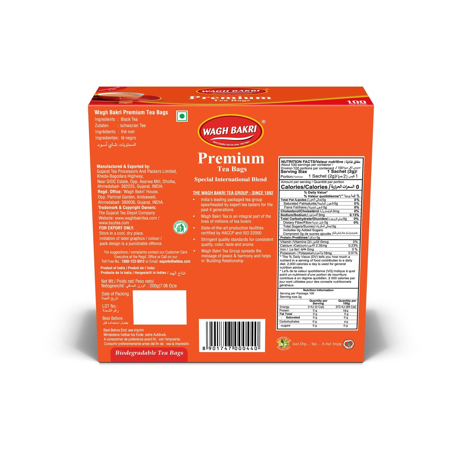 Wagh Bakri Chai Tea Bags, 100 bags of Special 100 Count (Pack 1)
