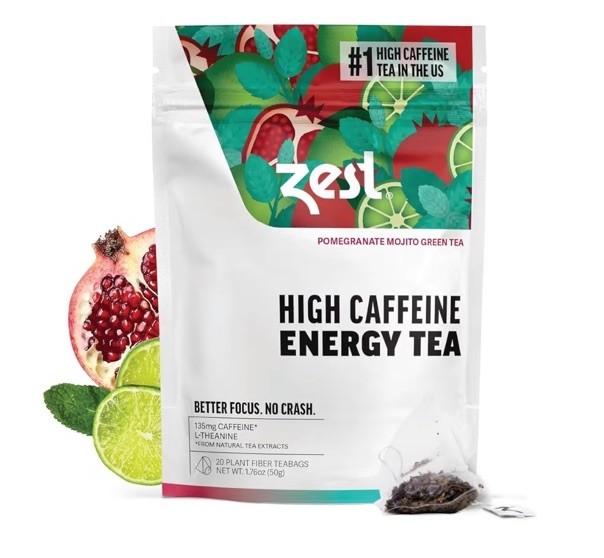 135mg Caffeine Energy Leaf Blend – Pomegranate Mojito Green Tea – 20 Pack