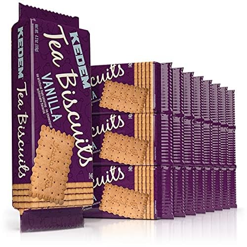 (Pack of 48) Kedem Tea Biscuit Vanilla Cookies Dessert Kosher 4.2 Oz