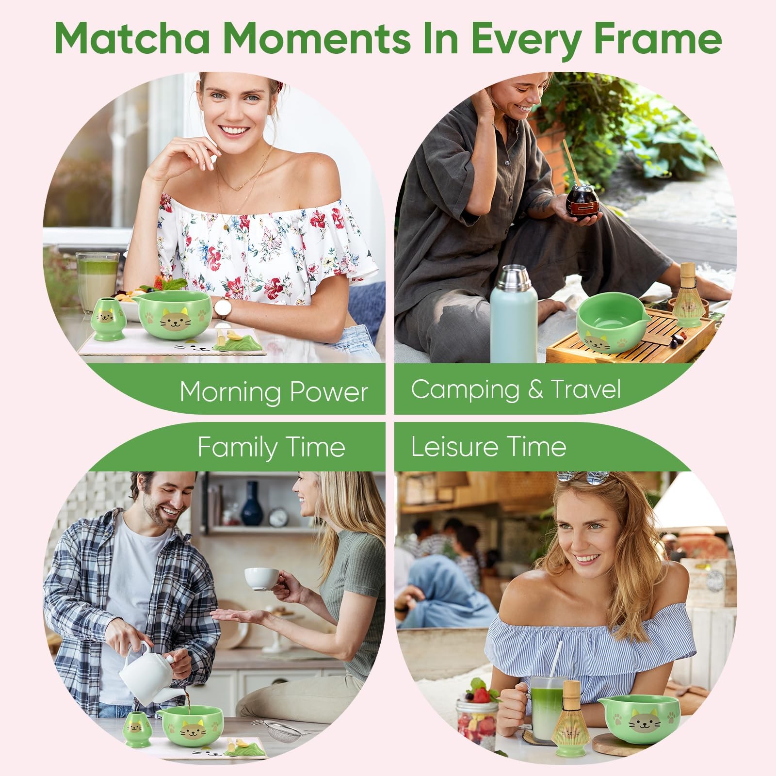 Vanmiya Matcha Whisk Set, 8Pcs Matcha Set for Ceremony, Matcha Whisk and Ceramic