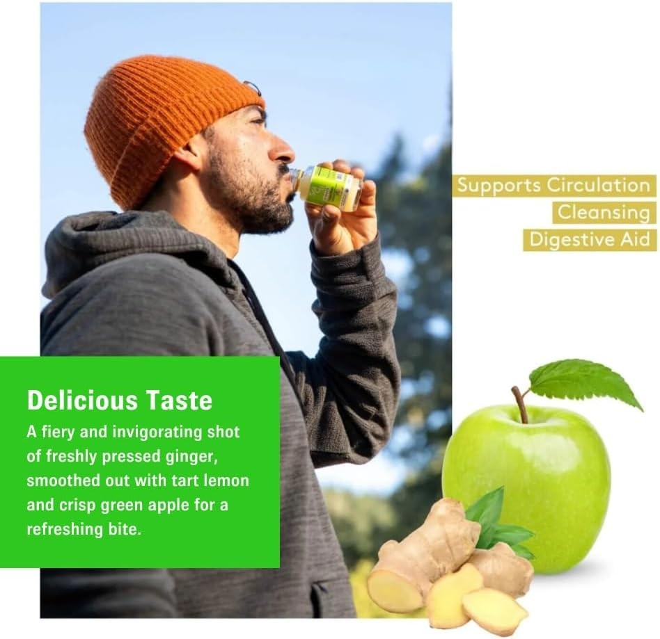 Organic Ginger SuperShot: Immune-Boosting Cold-Pressed Juice – 25.2 Fl Oz