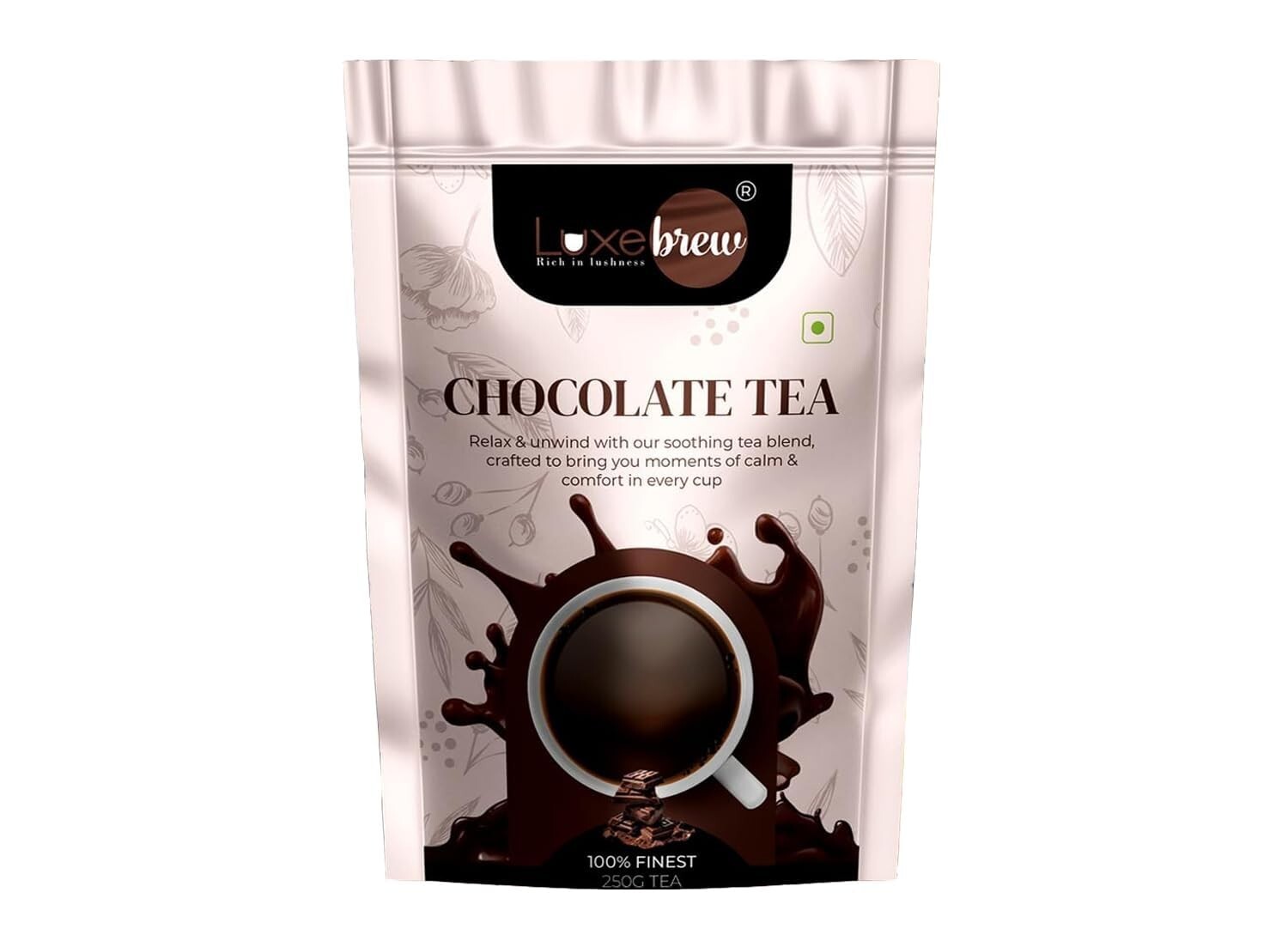 Luxebrew Chocolate Tea Rich & Aromatic Chocolate Flavored Tea Leaves 250gm