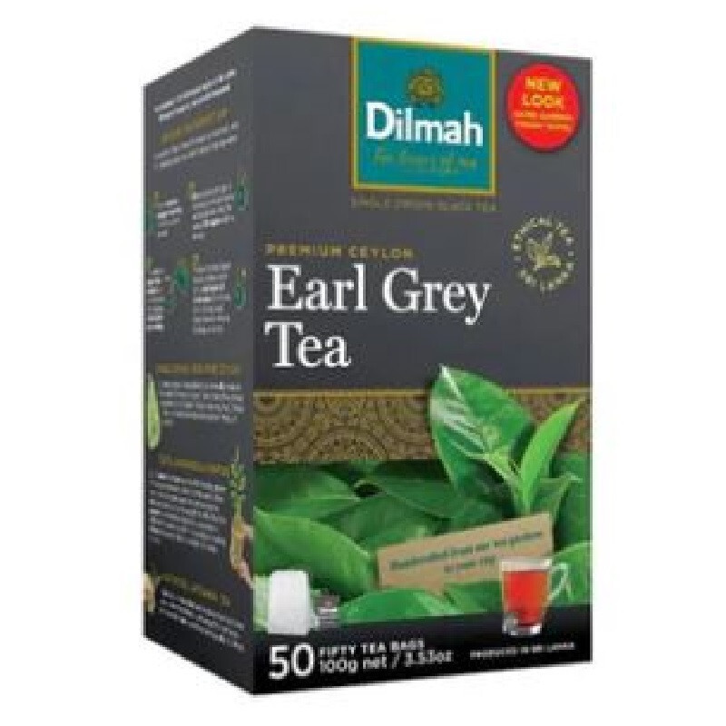 Dilmah Earl Grey Single Origin Black Tea – 50 Tea Bags – 100g