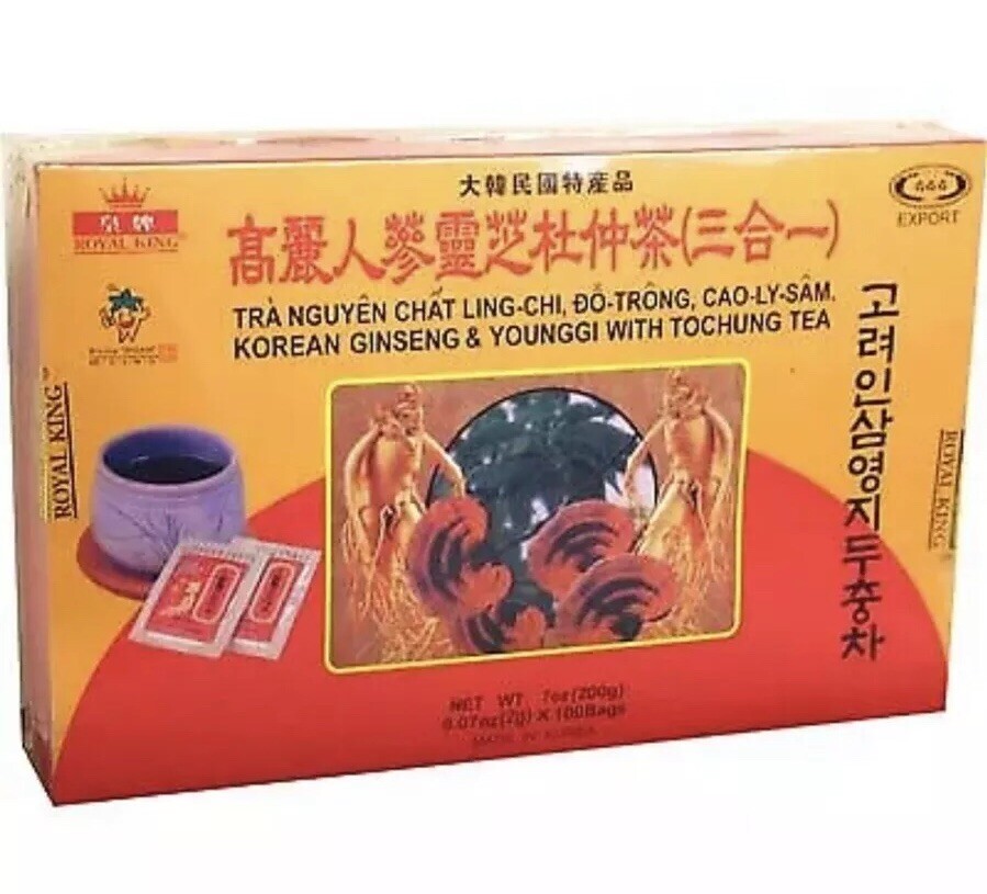 Royal King Korean Ginseng & Younggi with Tochung Tea 3 in 1 (100 bags)