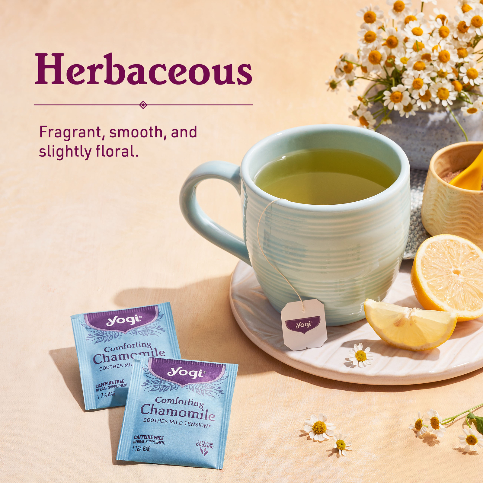 Yogi Tea – Comforting Chamomile Tea (4 Pack) Caffeine Free – 64 Organic Tea Bags
