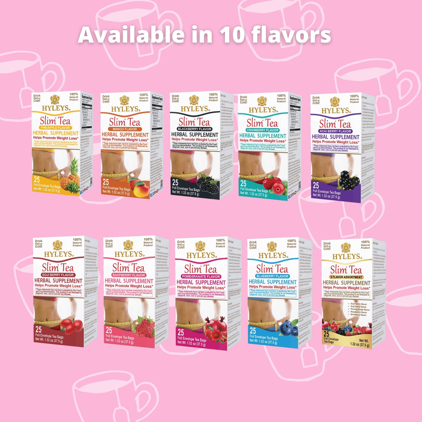Hyleys Slim Tea 42 Ct Assorted – Suplemento De Hierbas Para Perdida De Peso, …