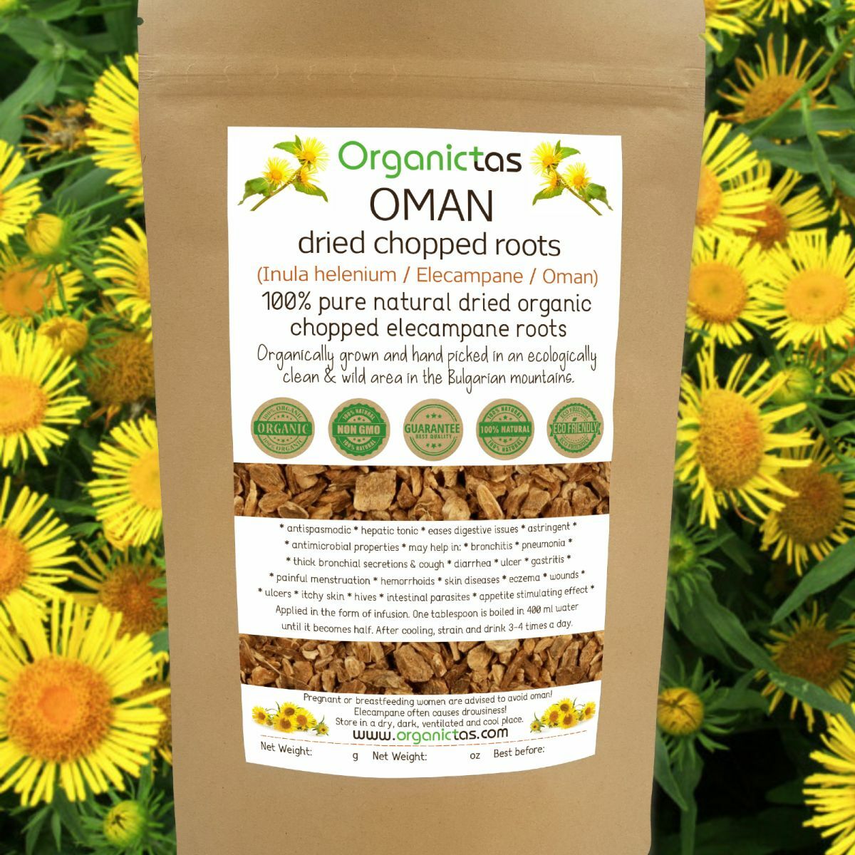 ELECAMPANE ROOT organic Herbal Tea Premium Quality Loose Cut Inula Helenium