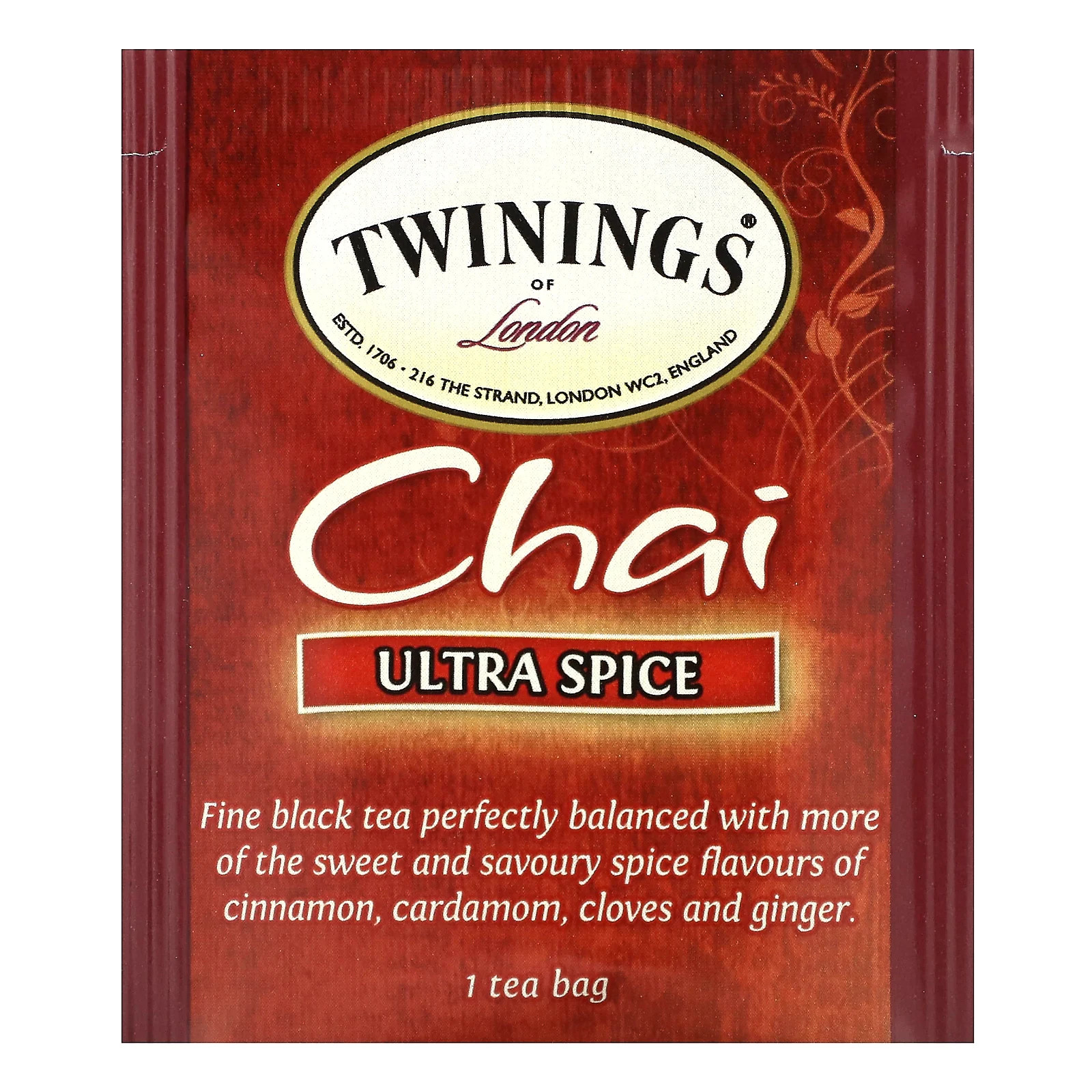 Flavored Black Tea, Chai, Ultra Spice , 20 Tea Bags, 1.41 oz (40 g)