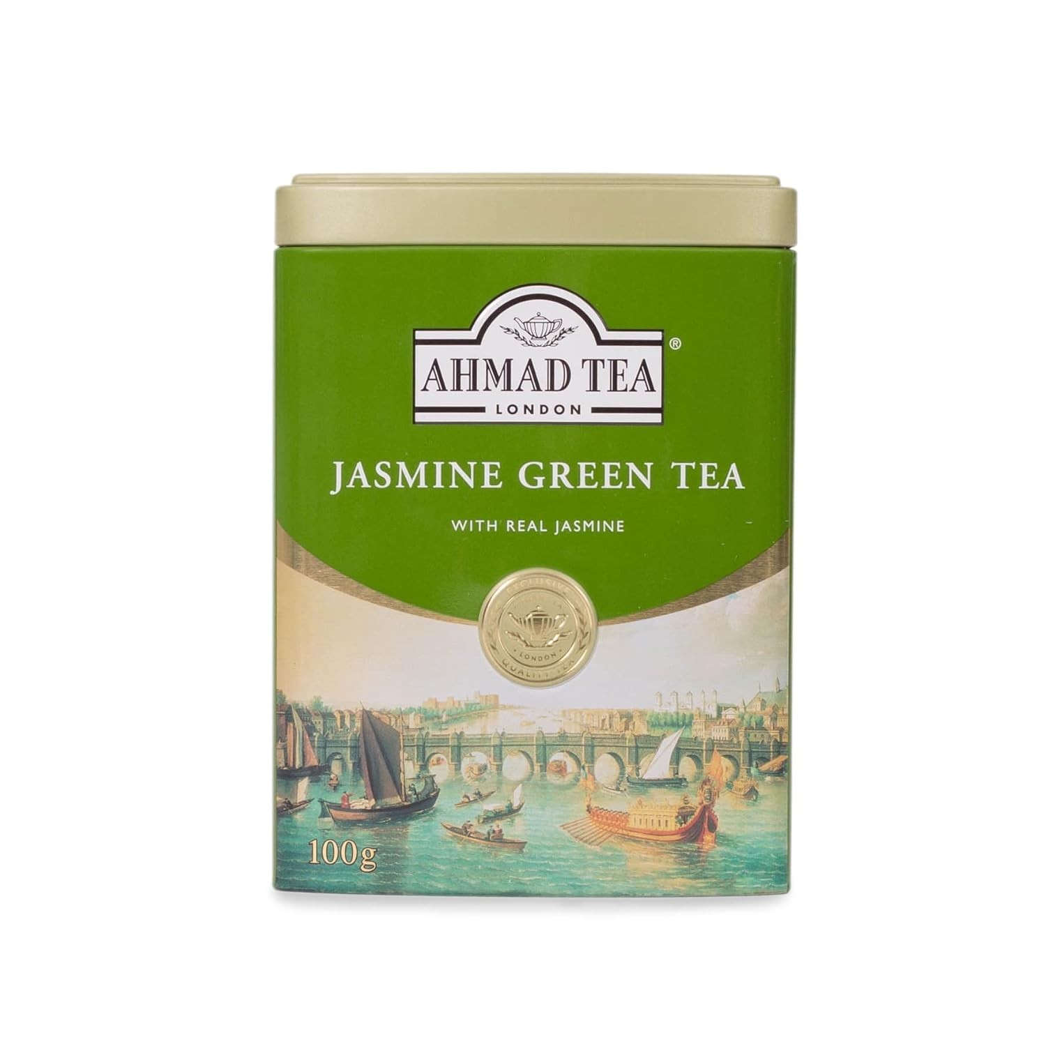Ahmad Jasmine Green Tea – 3.53 Ounce Loose Leaves for Immunity & Heart Health