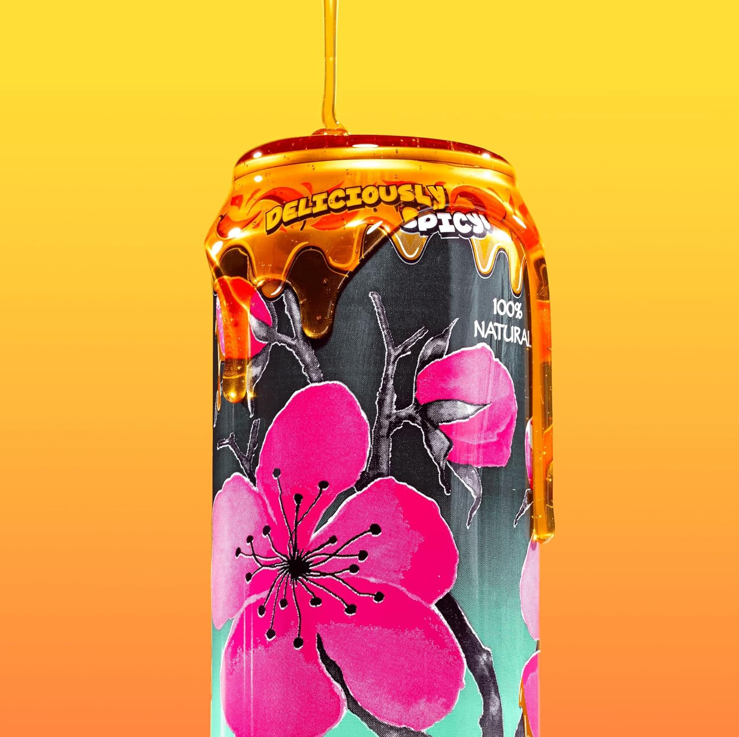 AriZona Spicy Green Tea with Mikes Hot Honey – Big Can, 22 Fl Oz (Pack of 12)
