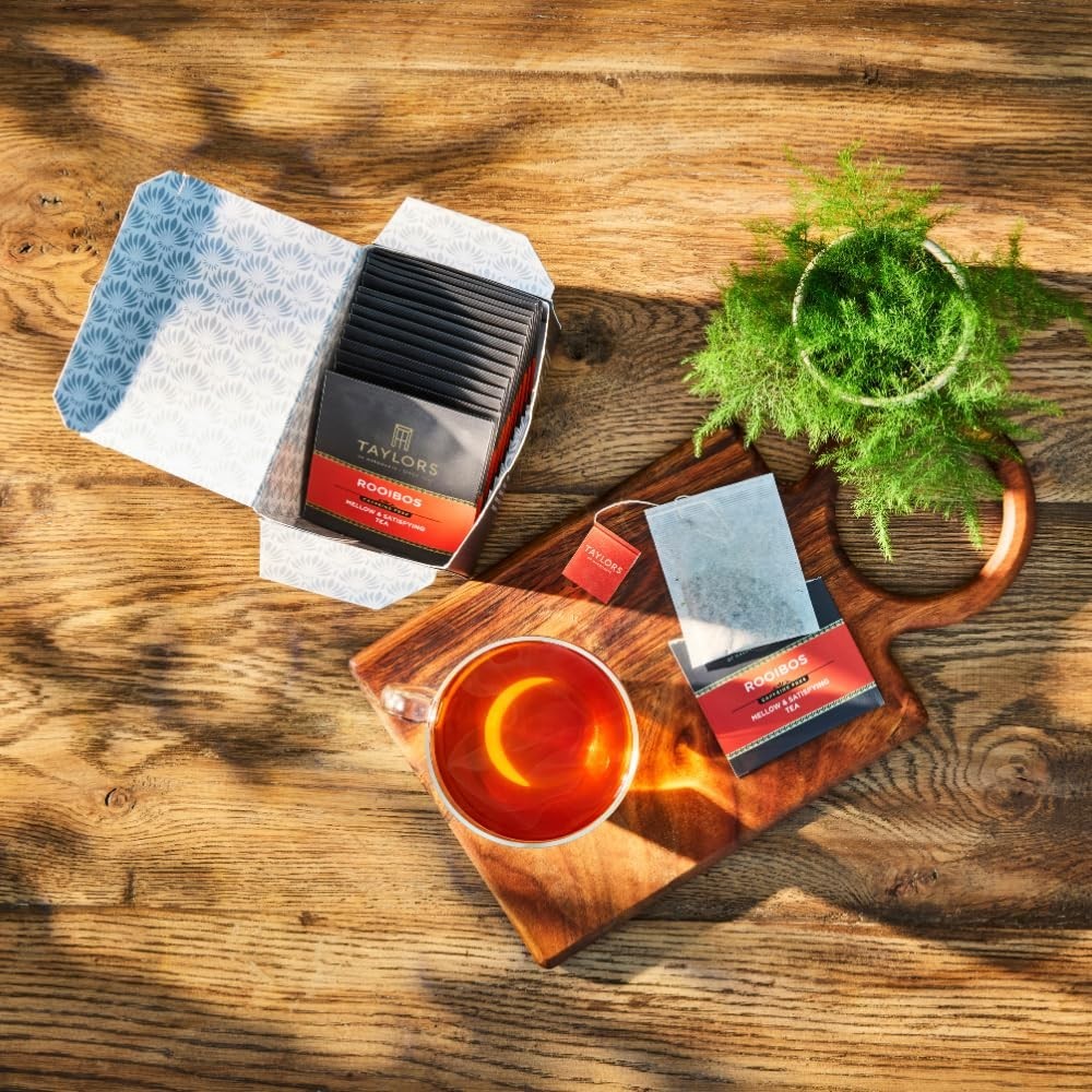 20 Count Rooibos Tea Bags – Naturally Caffeine-Free Herbal Delight, Hot or Iced
