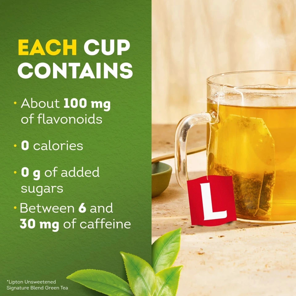 (Pack of 2)Lipton Signature Blend Green Tea Bags Unsweetened Hot/Iced Tea…..