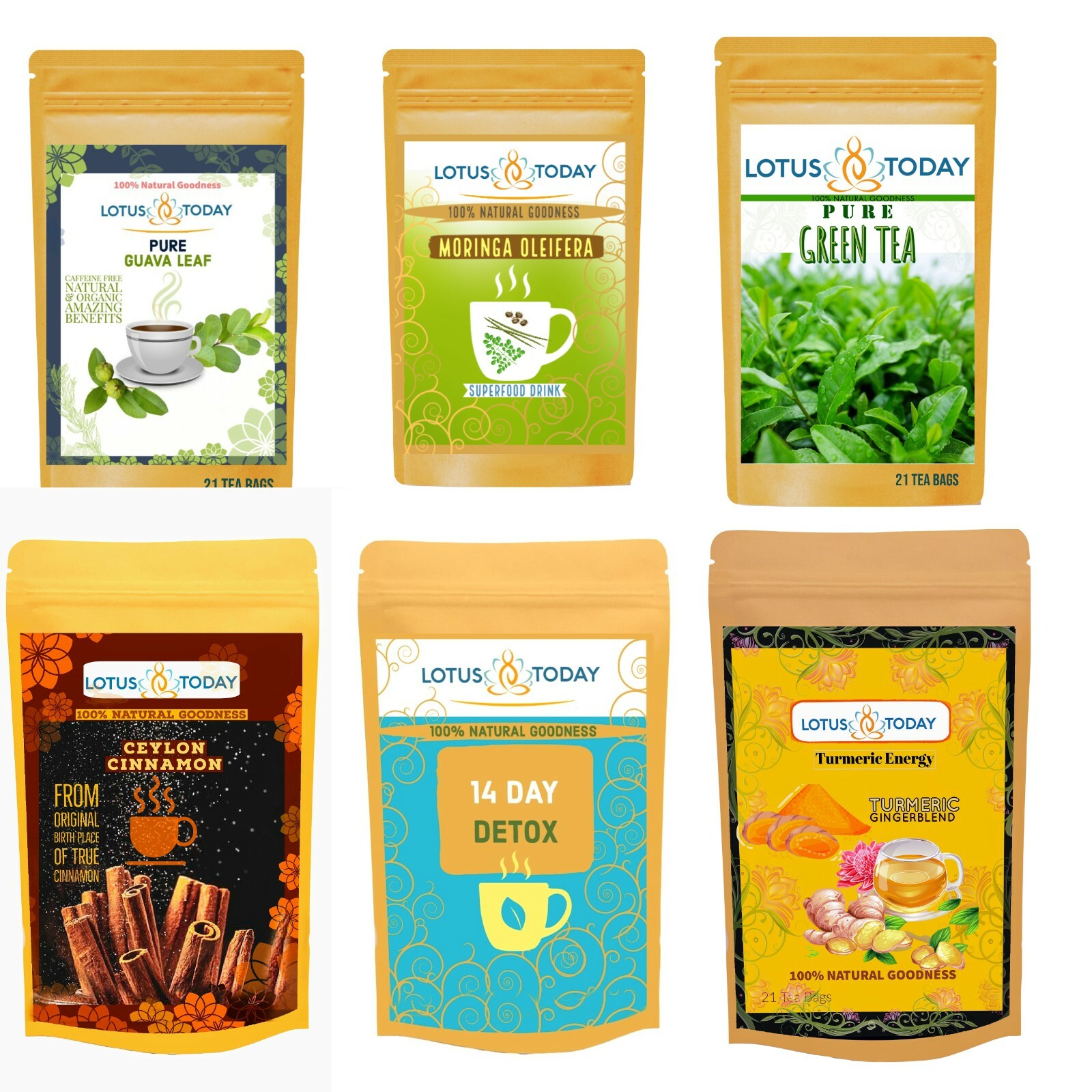 Detox, Herbal, Green, Chai Organic tea to Choose From 40+ Variety, 20 Tea bags