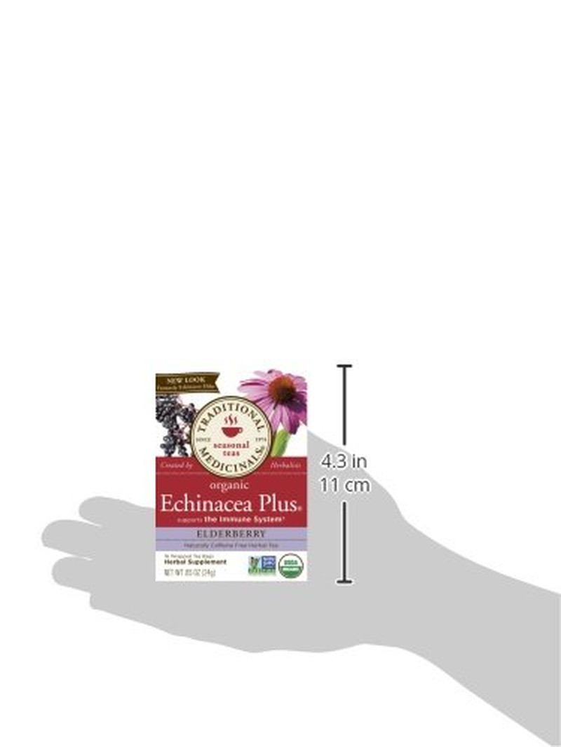Traditional Medicinals Organic Echinacea Elderberry Tea Immune Support 96 Bags