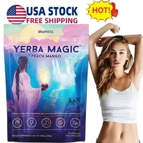 Peach Mango Yerba Mate – Instant Tea Powder, 30 Servings US Stock