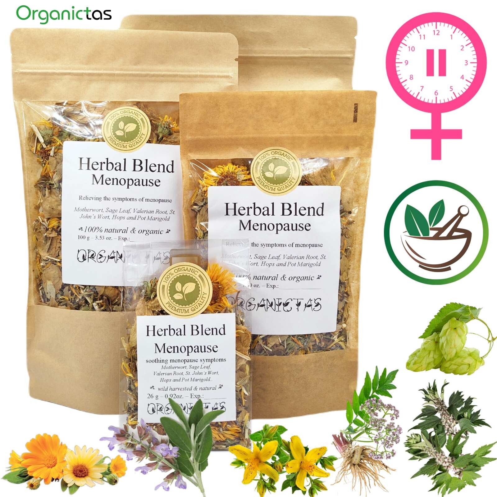 MENOPAUSE RELIEF TEA – 6 Herbs Herbal Tea Menopausal Climacterium Support 100 g