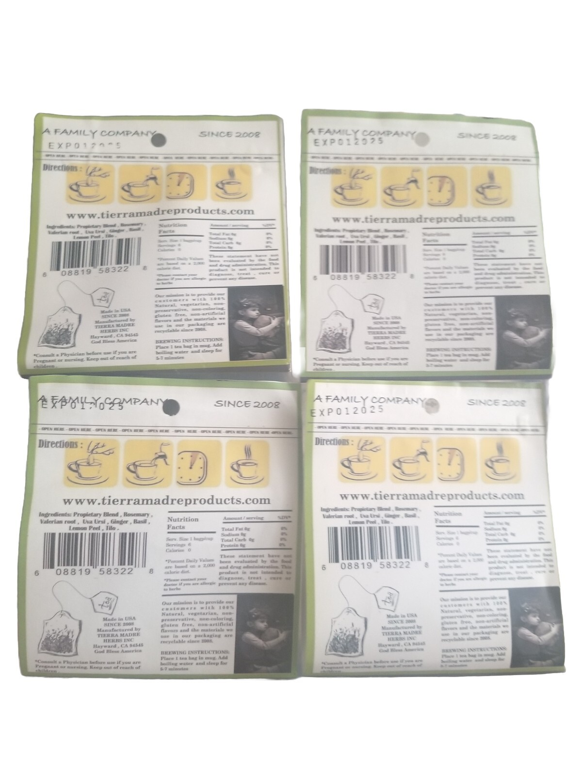 Tierra Madre,Natural Herbal Tea Blend,Te Migraña,Migraine,Headache(20 tea bags)