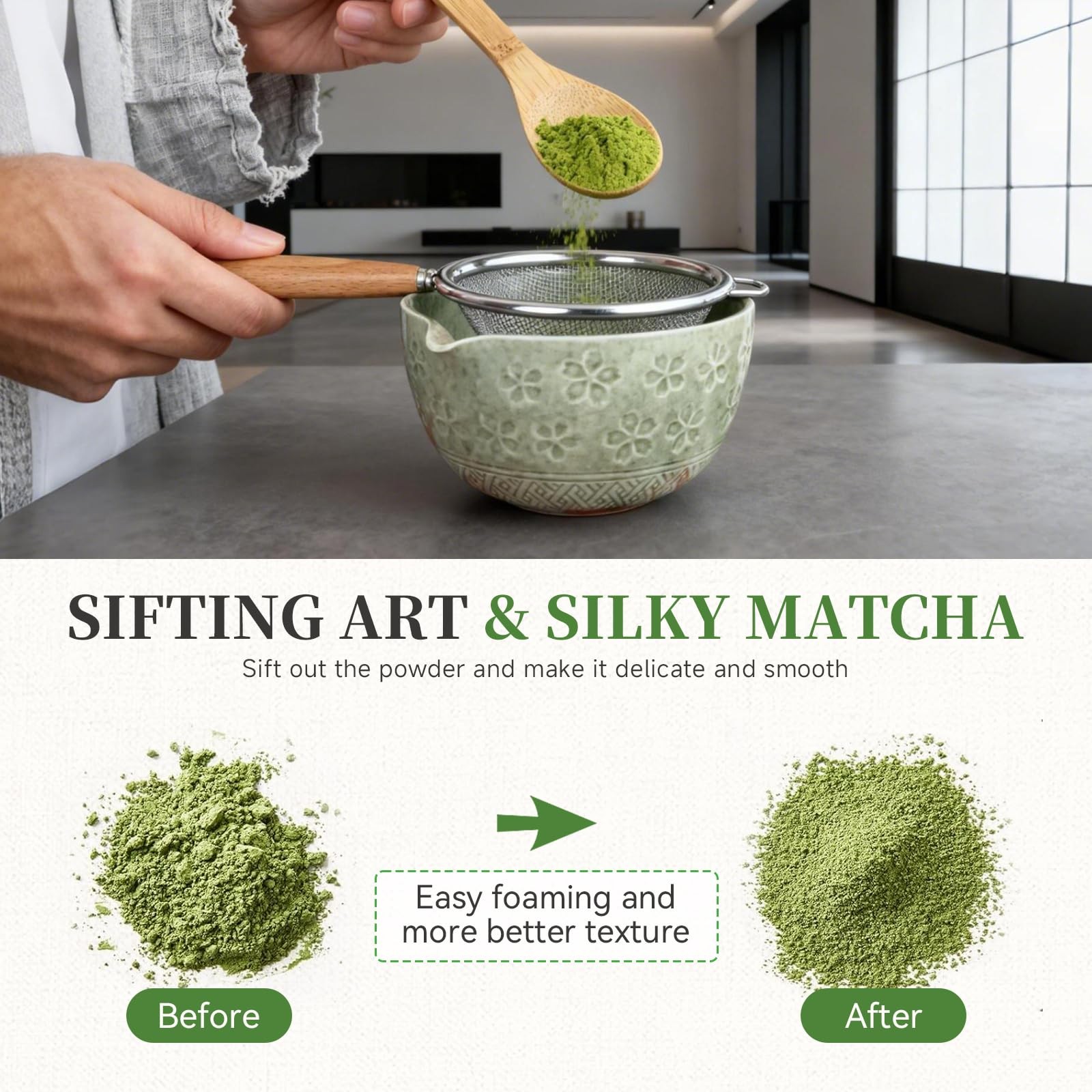 Matcha Whisk Set, Japanese Tea Ceremony Utensils (8 PCS) with Matcha Bowl wit…