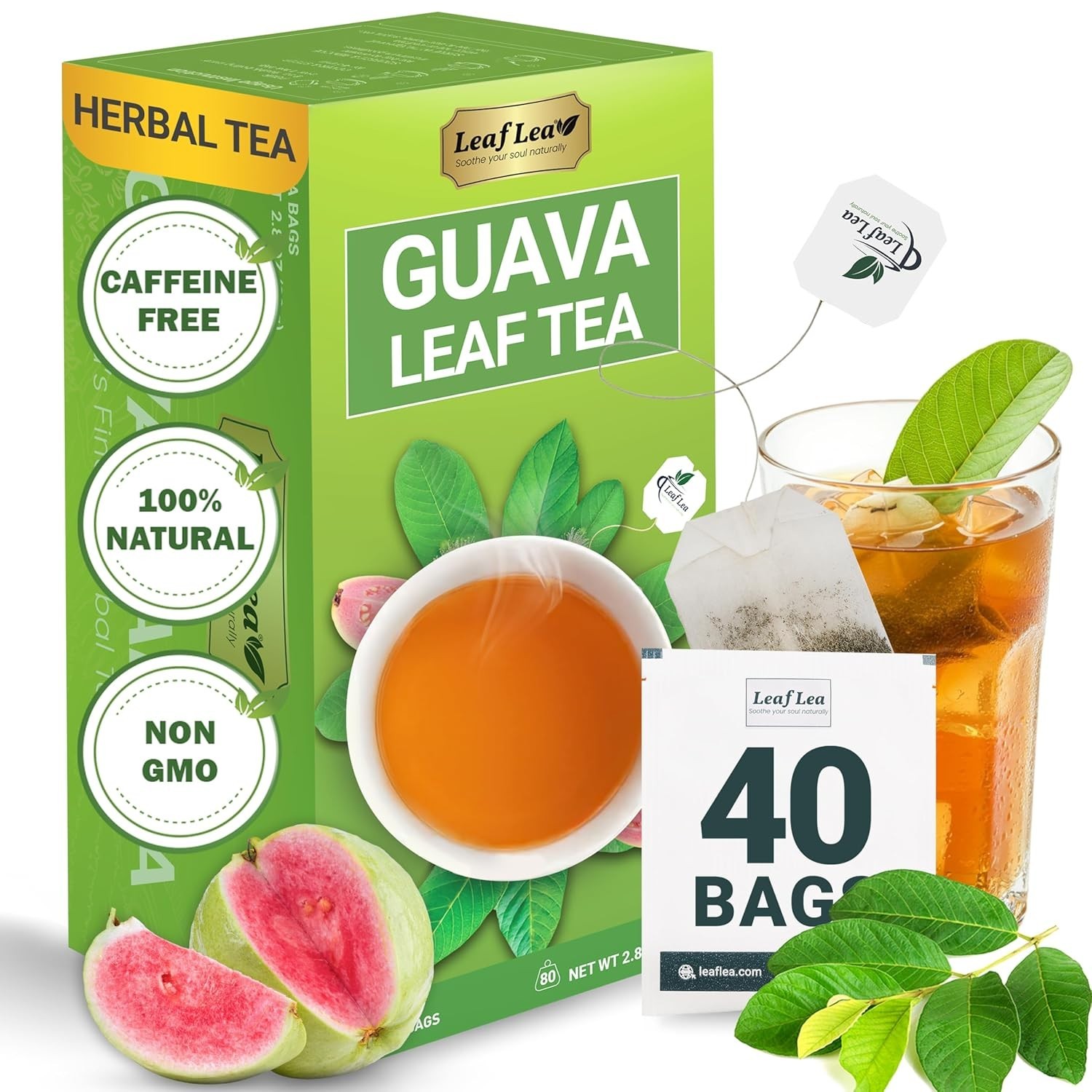 Delicate Guava Leaf Tea, 40 Bags – Clean Taste & Health Benefits in Every Sip