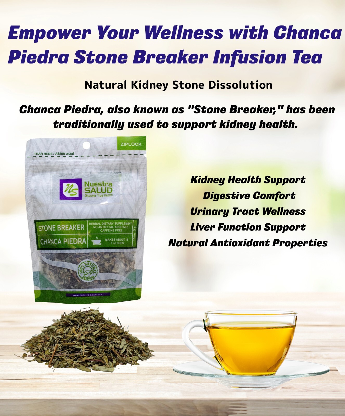 Chanca Piedra Tea Stonebreaker Herbal Tea (120g) Quebra Pedra Te