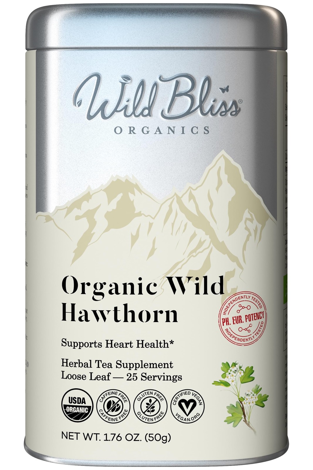 Wild Bliss Organic Hawthorn Loose Leaf and Flower Tea – Caffeine Free Heart H…