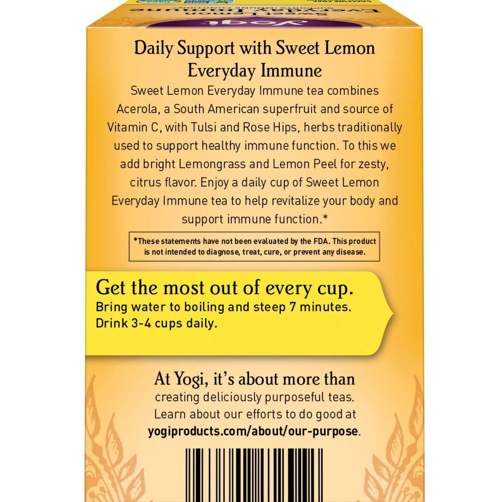 Yogi Tea – Sweet Lemon Everyday Immune (4 Pack) – 64 Tea Bags