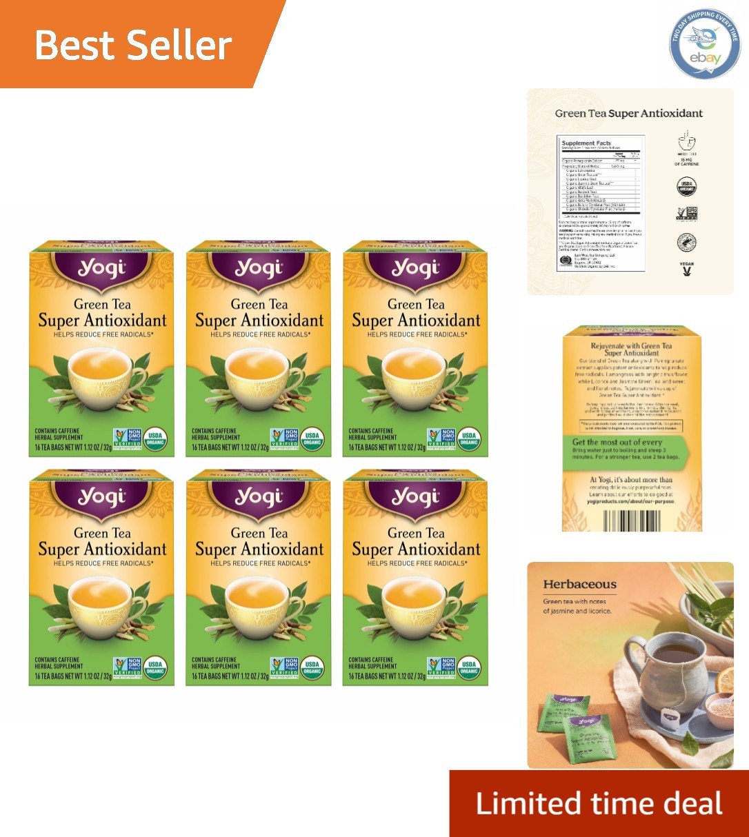 Yogi Organic Green Tea – Antioxidant Blend with Citrus & Floral Notes – 96 Bags