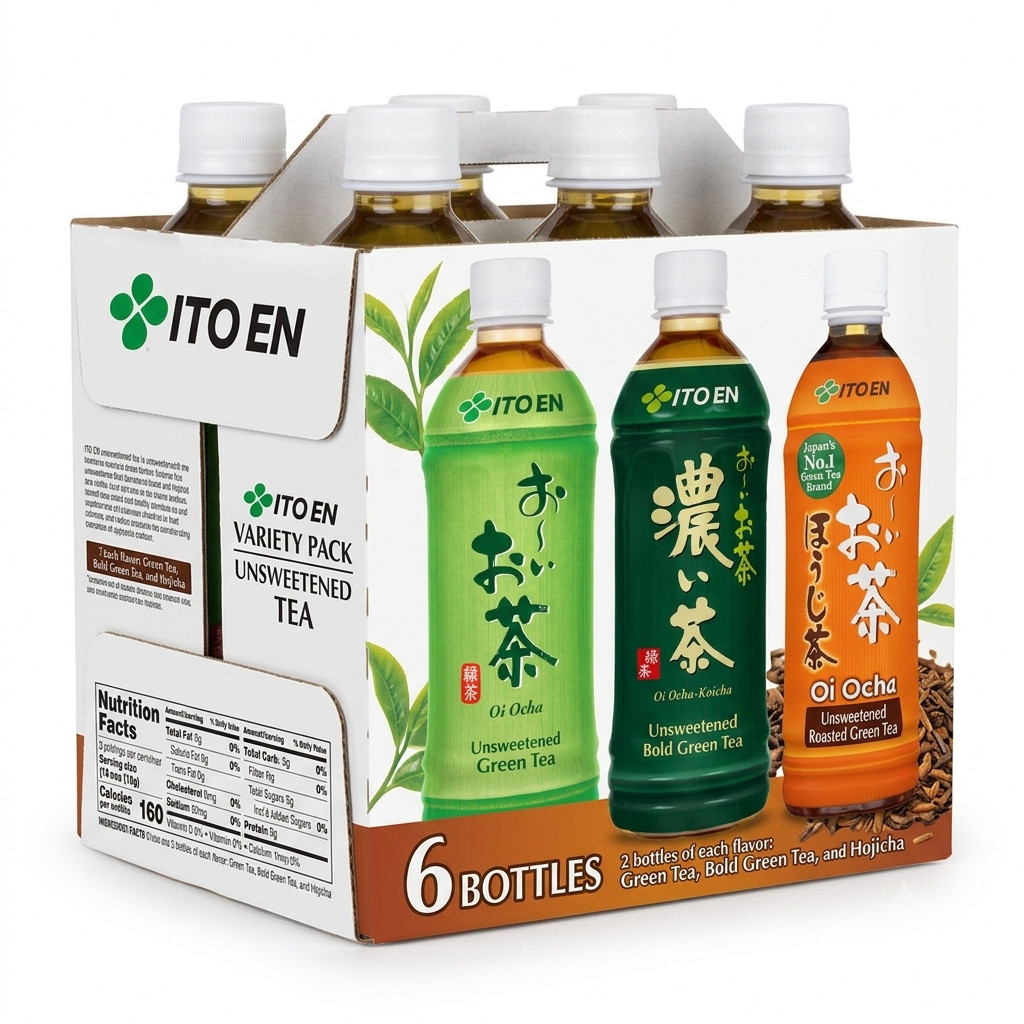 ITO EN Green Tea Bold Roasted Green Tea 16.9oz 6 Pack Variety Drink