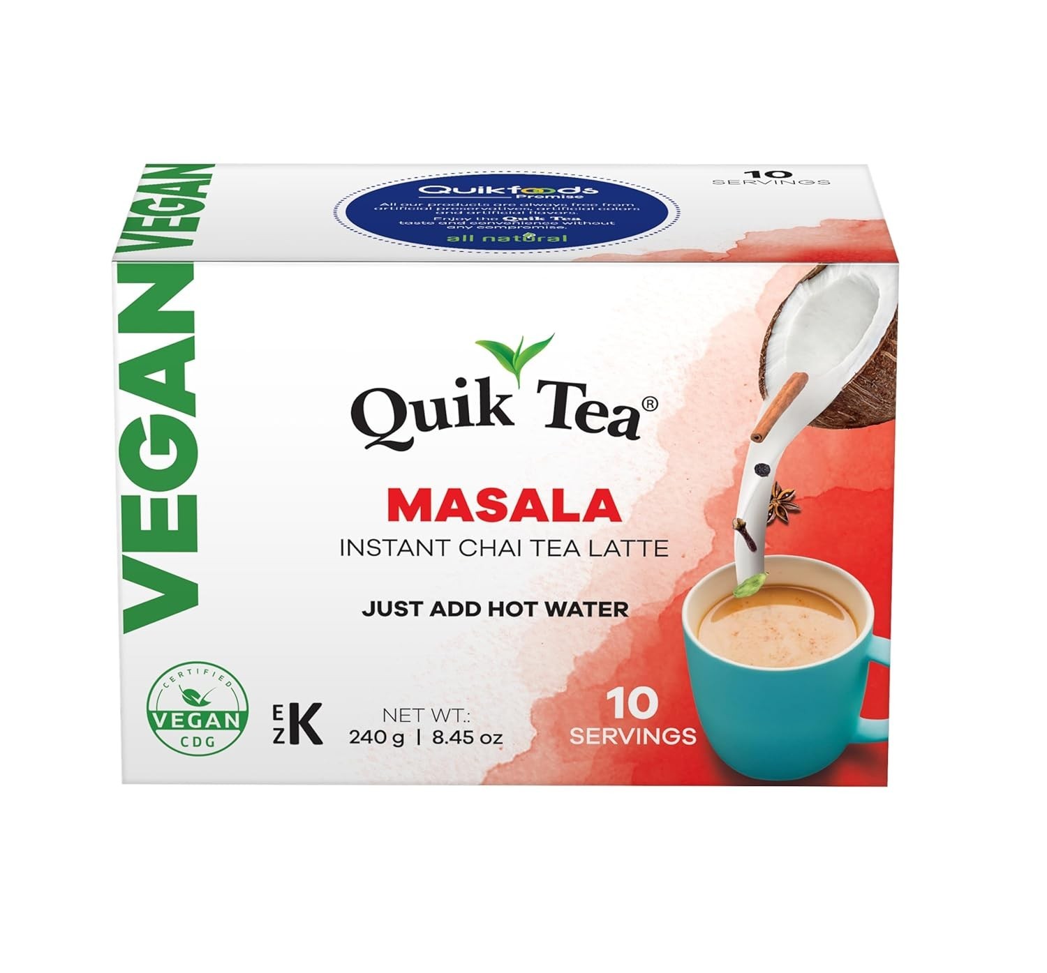 Delicious Masala Chai Latte – 10 Count, Caffeine-Light & Preservative-Free