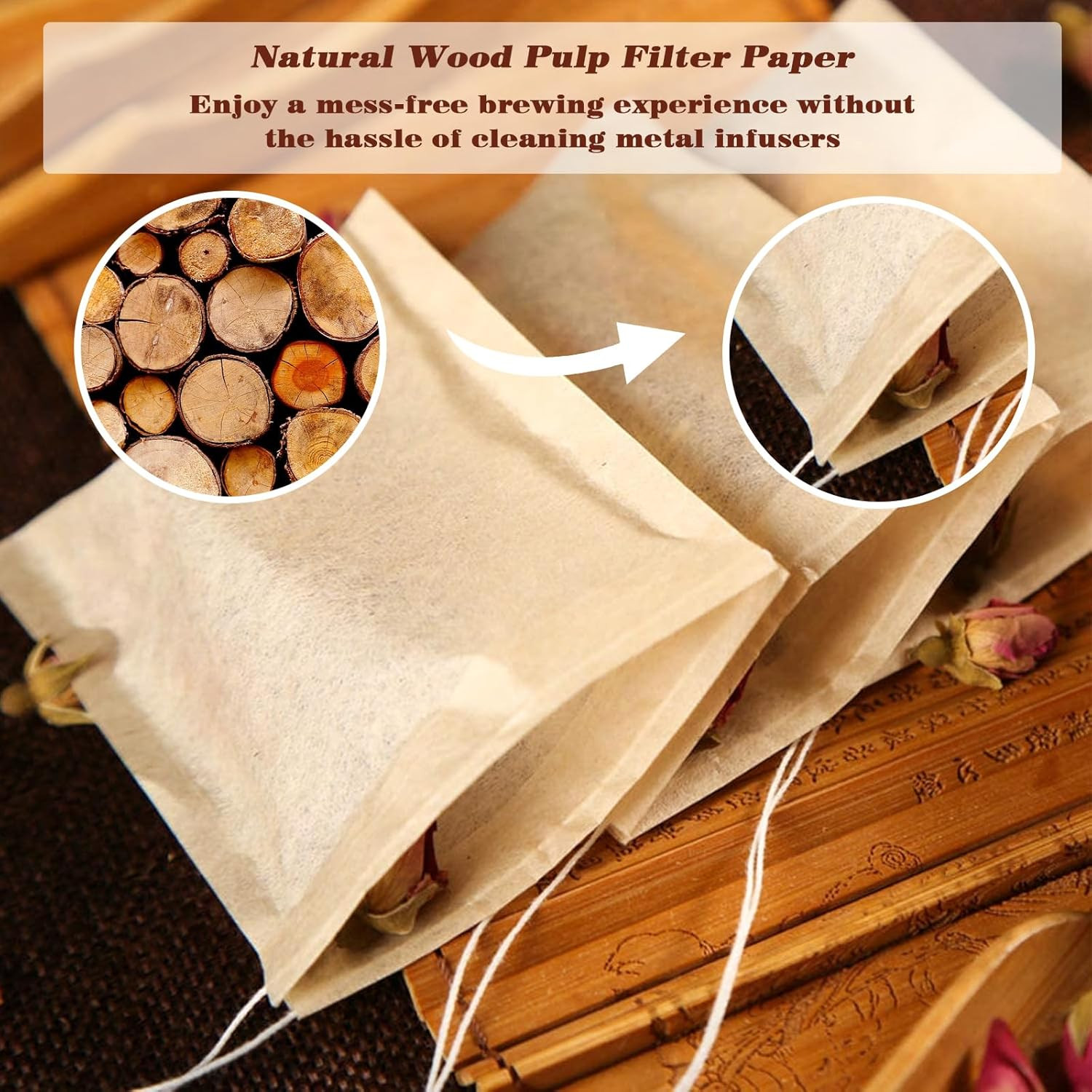 200Pcs Tea Filter Bags for Loose Tea,3.15 X 3.94 Inch Disposable Tea Infuser,Emp