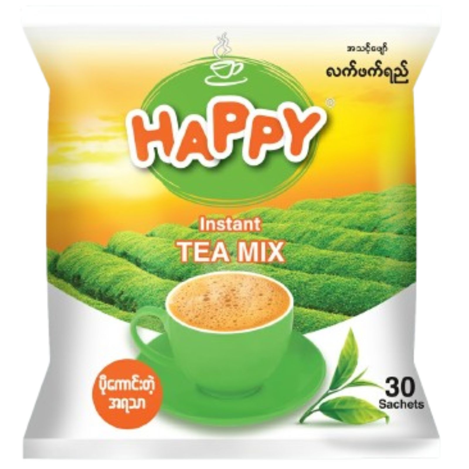 Happy Instant Tea Mix (30 Sachets) – Authentic Burmese Milk Tea (660g)