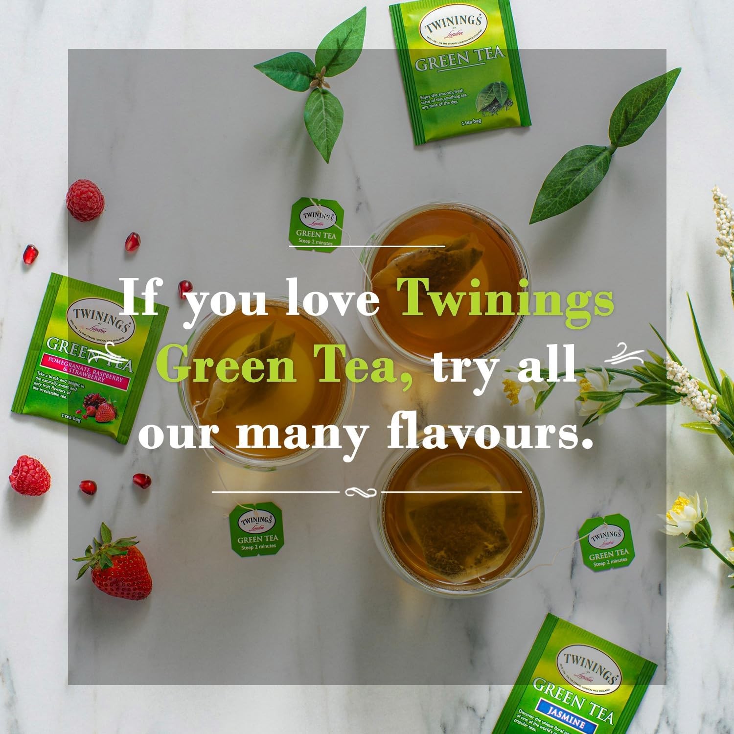 Twinings Pure Green Tea 50 Count Fresh Smooth Delicate Flavor USA Grown