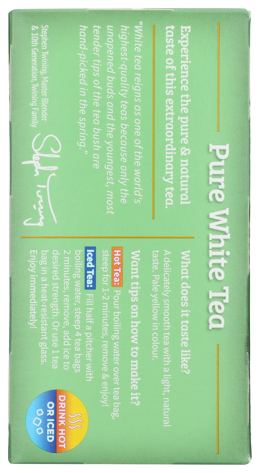 Twining Tea White Pure 20 ct Immune Support 0.19 Pound Grocery Tea