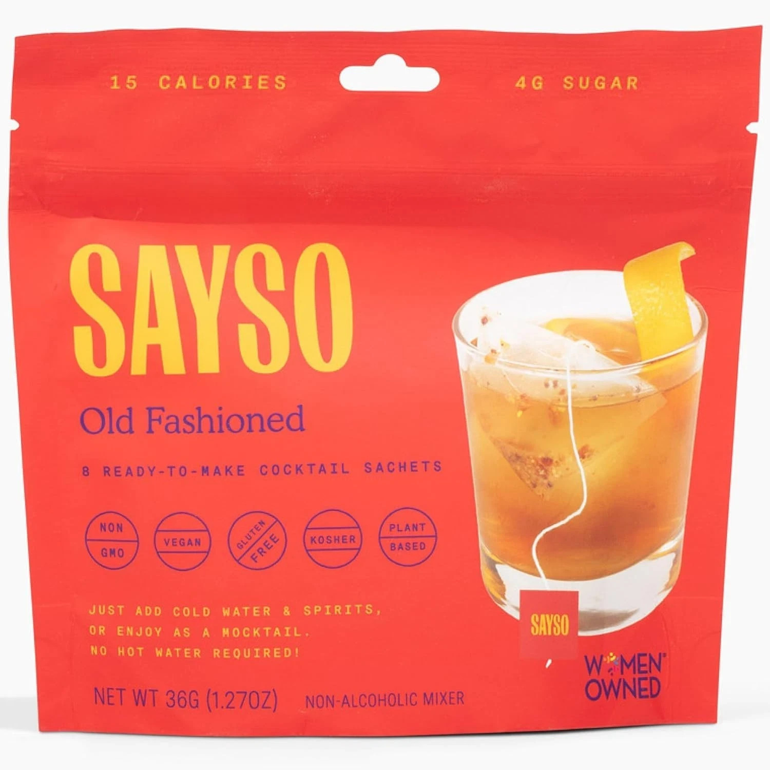 Sayso Old Fashioned Craft Cocktail Tea Bag 8 ready to make sachets Exp 03/2027