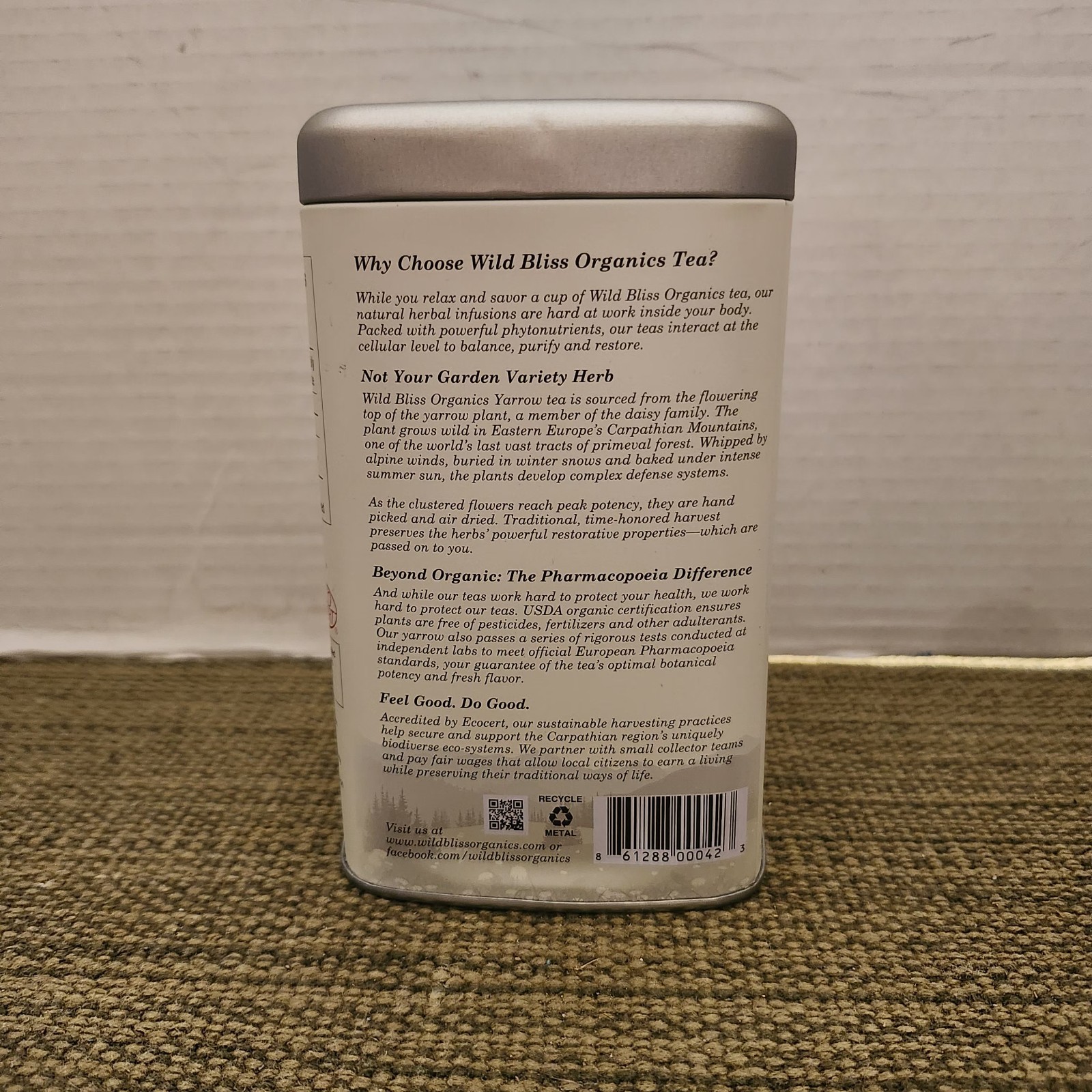 Wild Bliss Organics Wild Yarrow Herbal Tea Supplement
