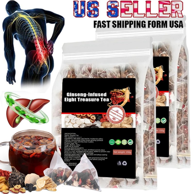 Ginseng Five Treasure Tea – Kidney Support, Red Date Herbal Blend 30-150 bags