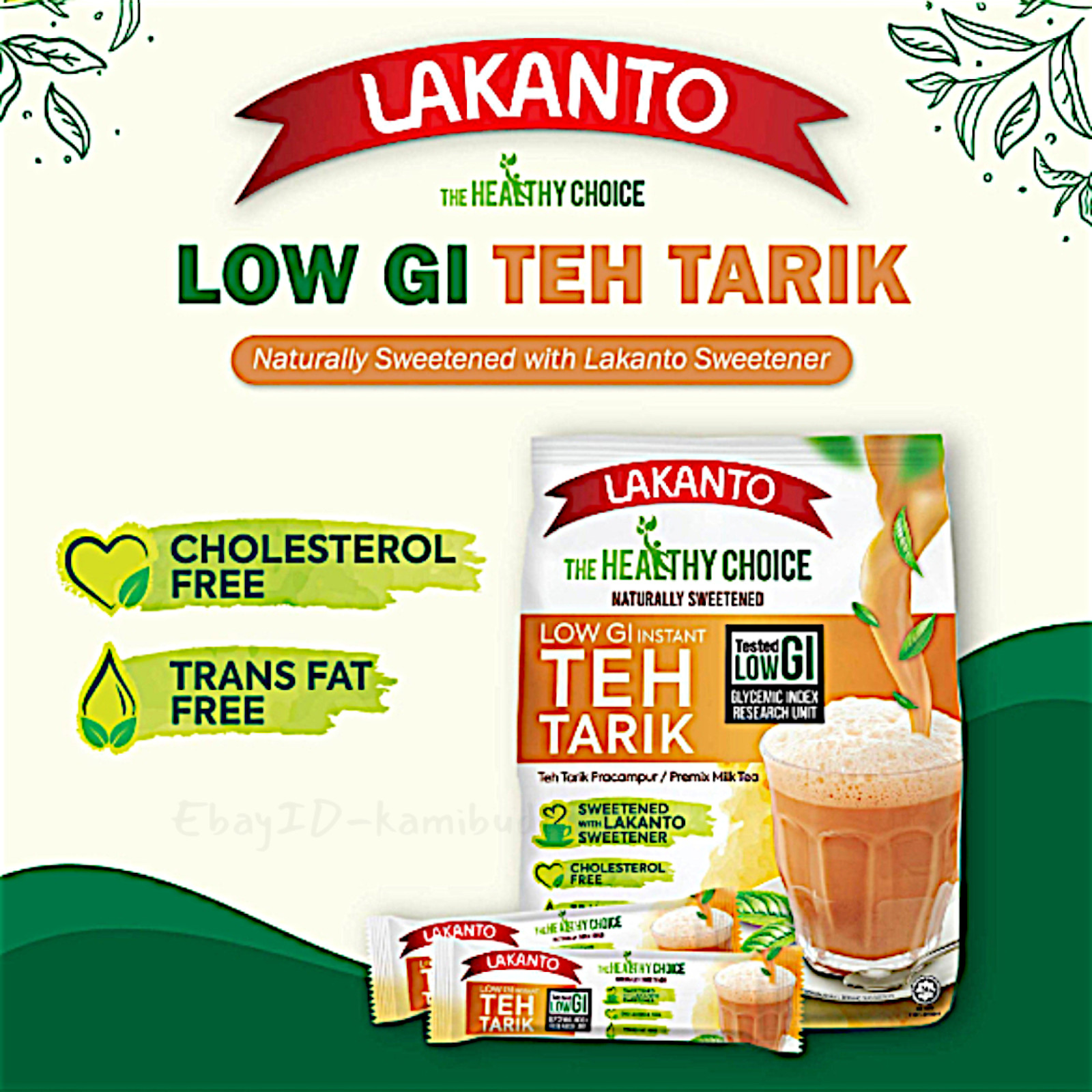 Lakanto Teh Tarik Instant Milk Tea 3 packs | Naturally Sweetened