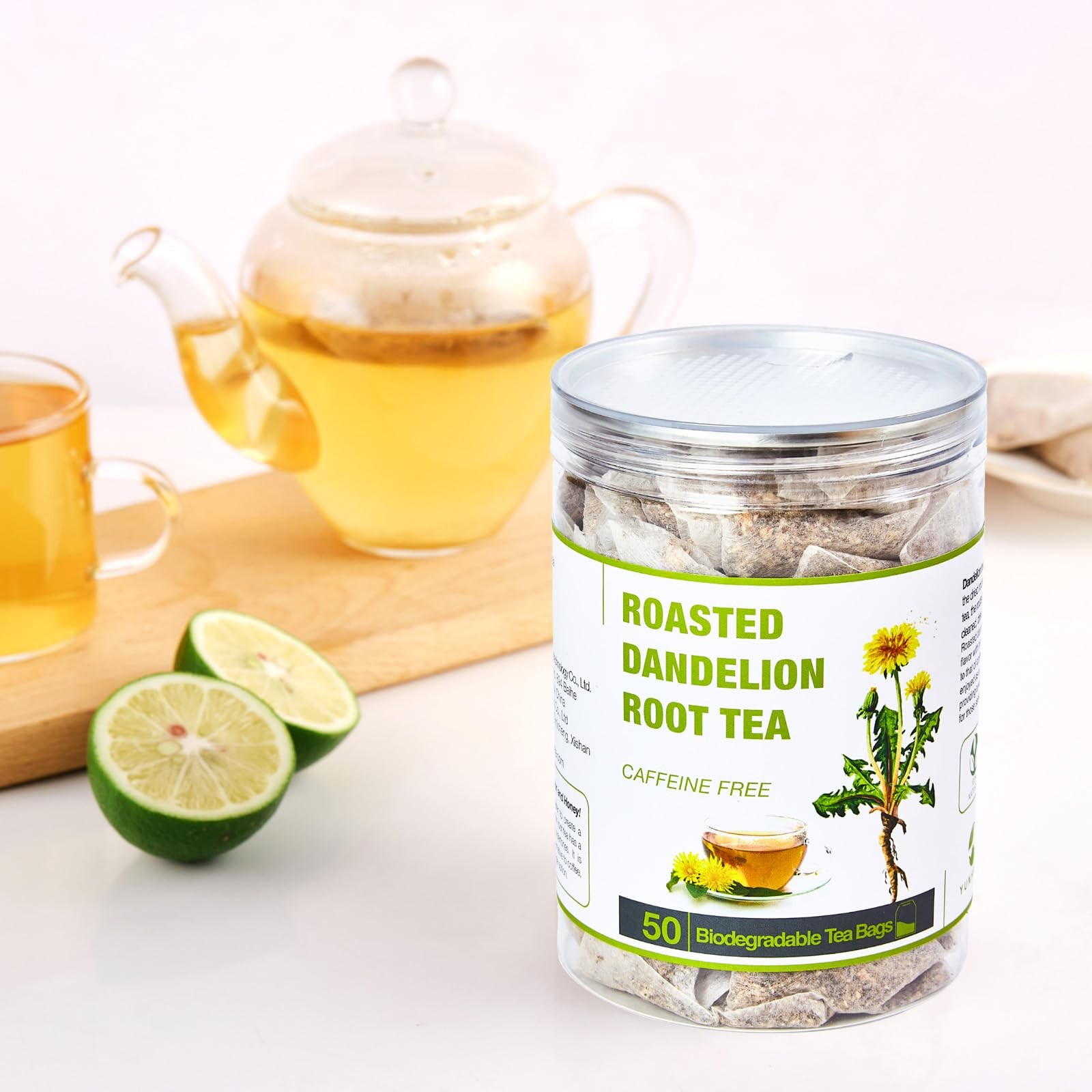 50 Bags Roasted Dandelion Root Tea Bags, 2.5/Bags, Natural Dried Dandelion…