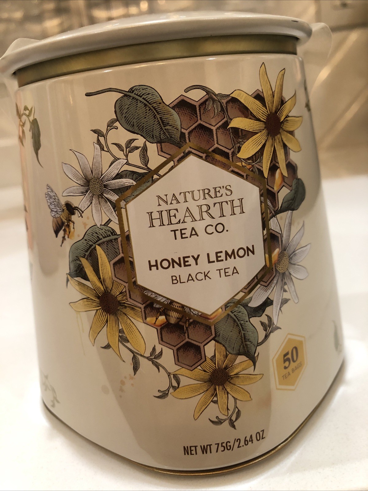 NATURE’S HEARTH TEA Co 🐝HONEY LEMON 🍋 BLACK TEA 100 tea bags-2 tins BB:2028