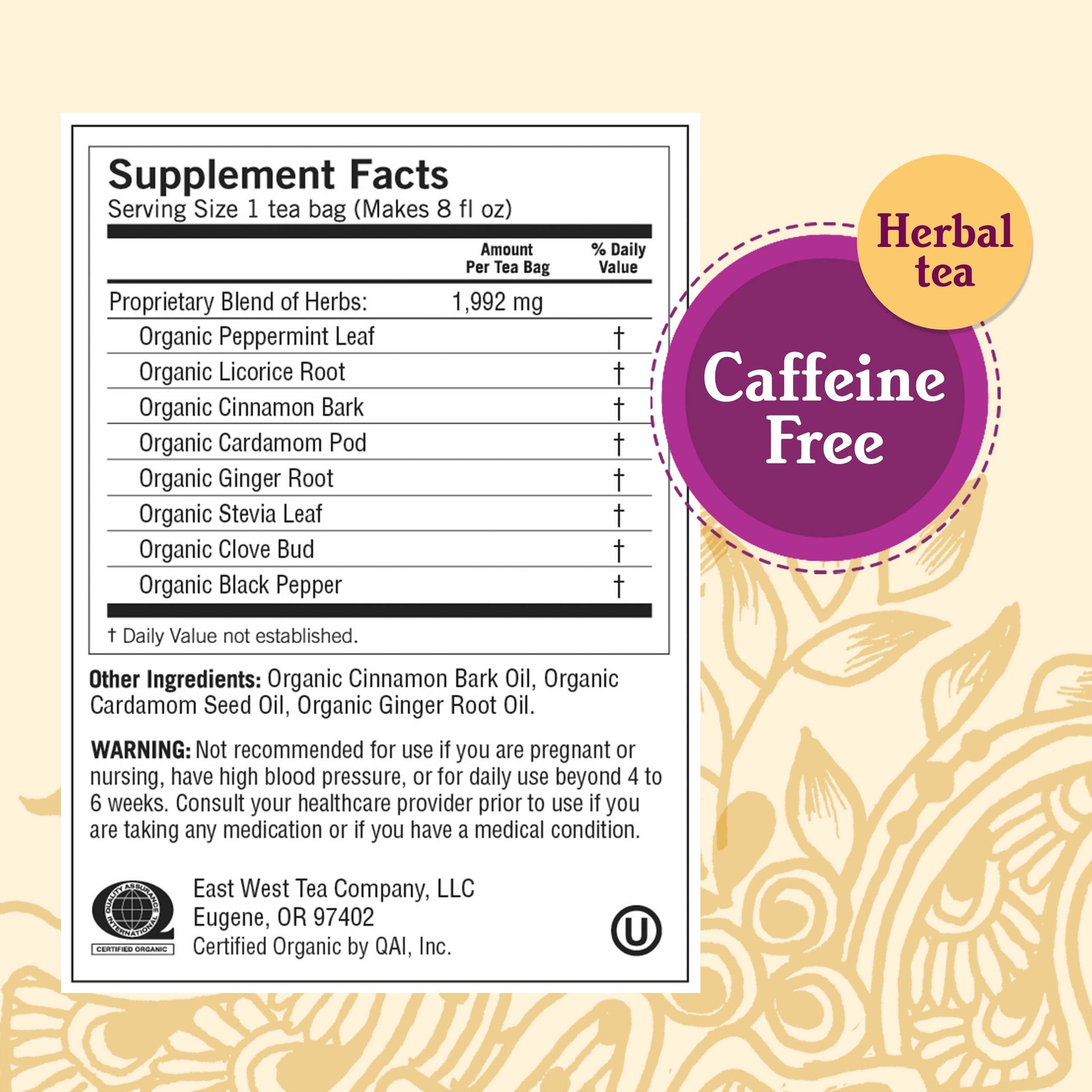 Yogi Tea – Egyptian Licorice Mint Tea (4 Pack) Caffeine Free 64 Organic Tea Bags