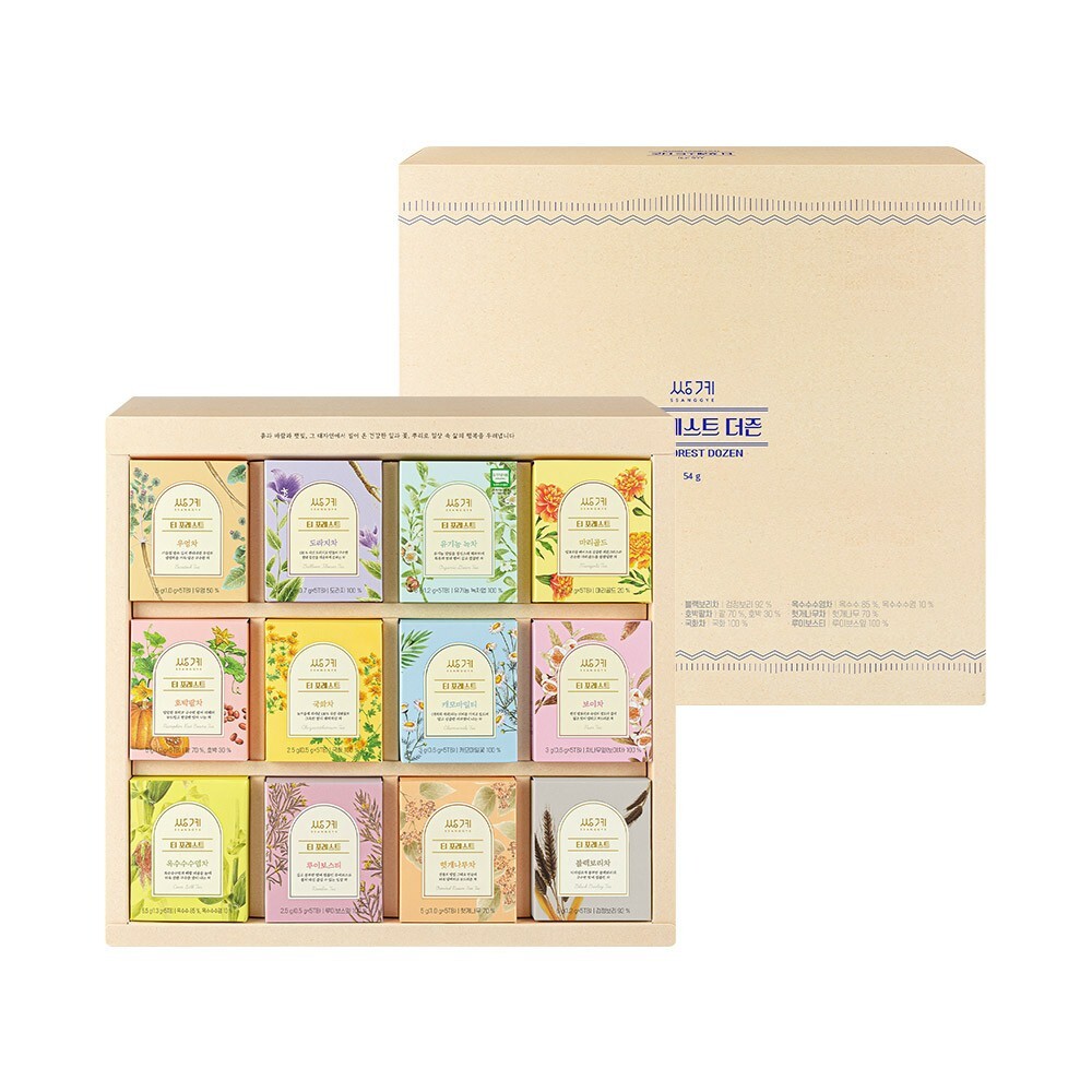 Ssanggye Tea Gift set / Tea Forest Dozen 12 Kinds 60 Tea Bags /Regular Tea Bag