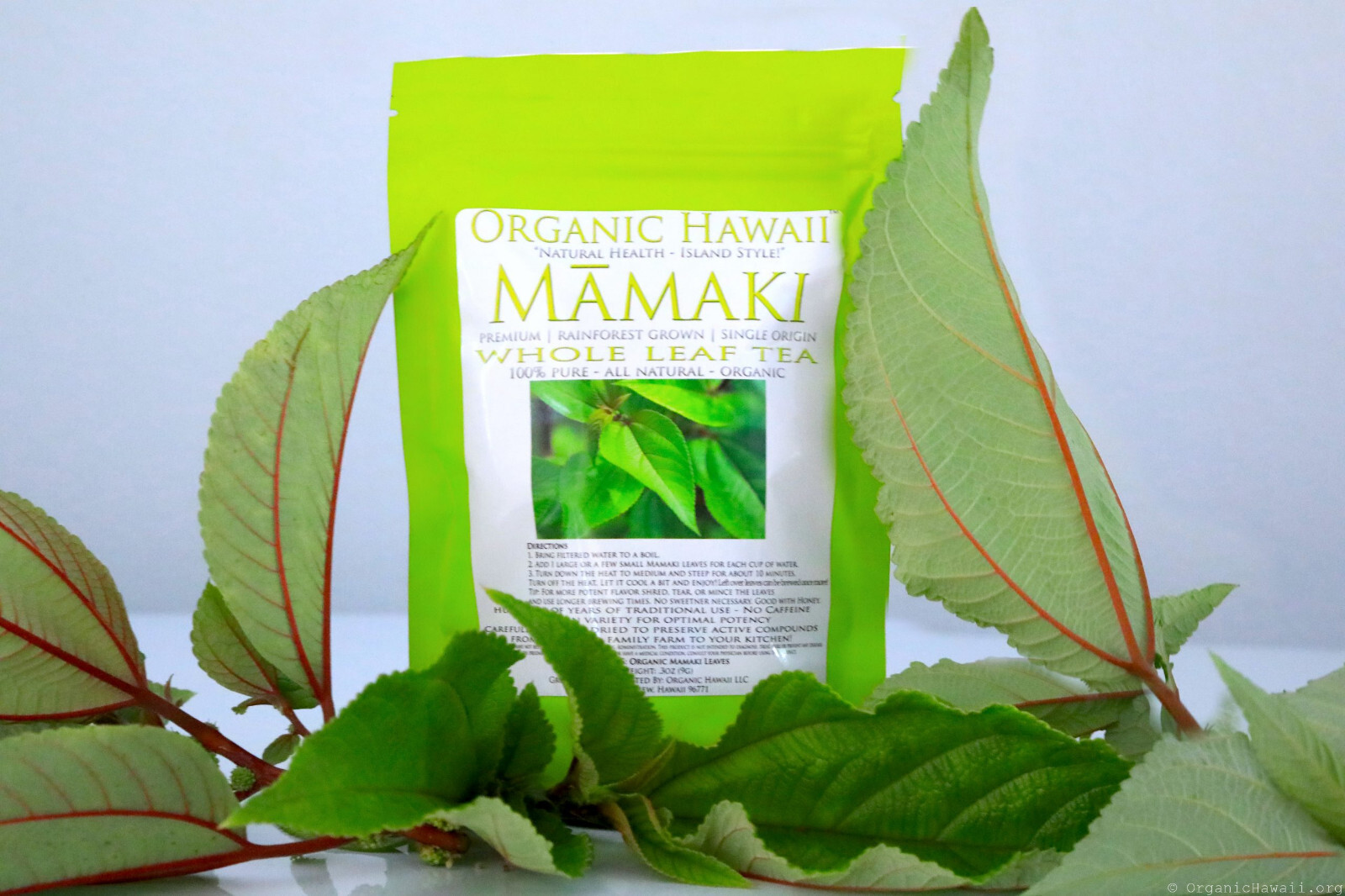 Organic Hawaii MAMAKI Whole Leaves for Tea FRESHLY DRIED Resealable Bag 9g /.3oz