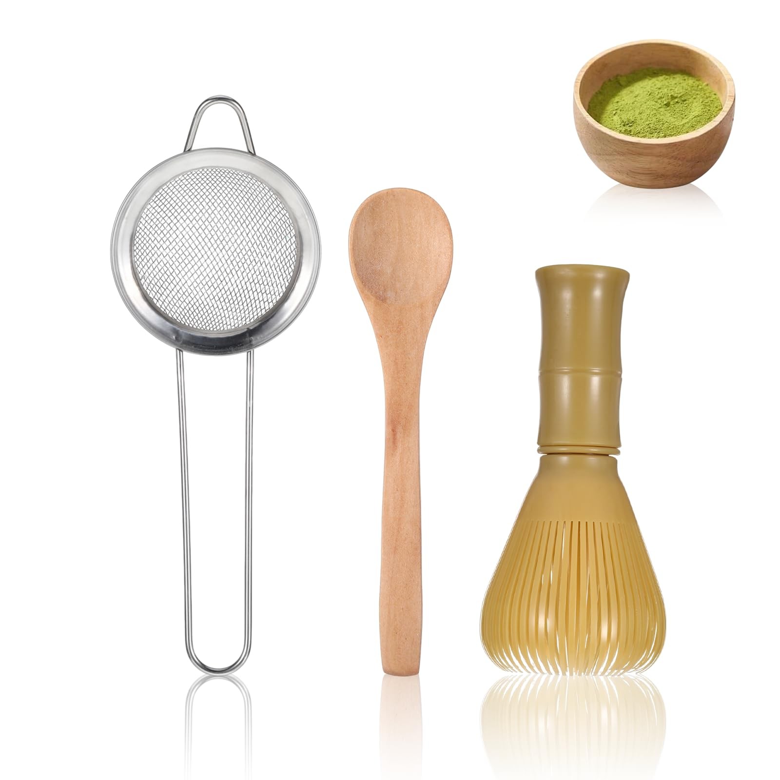 3PCS Resin Matcha Whisk Set, Easy-To-Clean Bamboo Macha Tools for Perfect Sti…