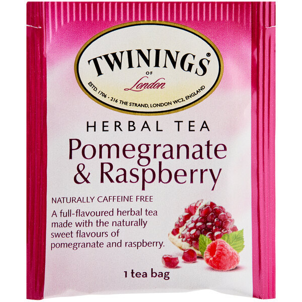 Twinings Pomegranate & Raspberry Herbal Tea Bags – 20/Box