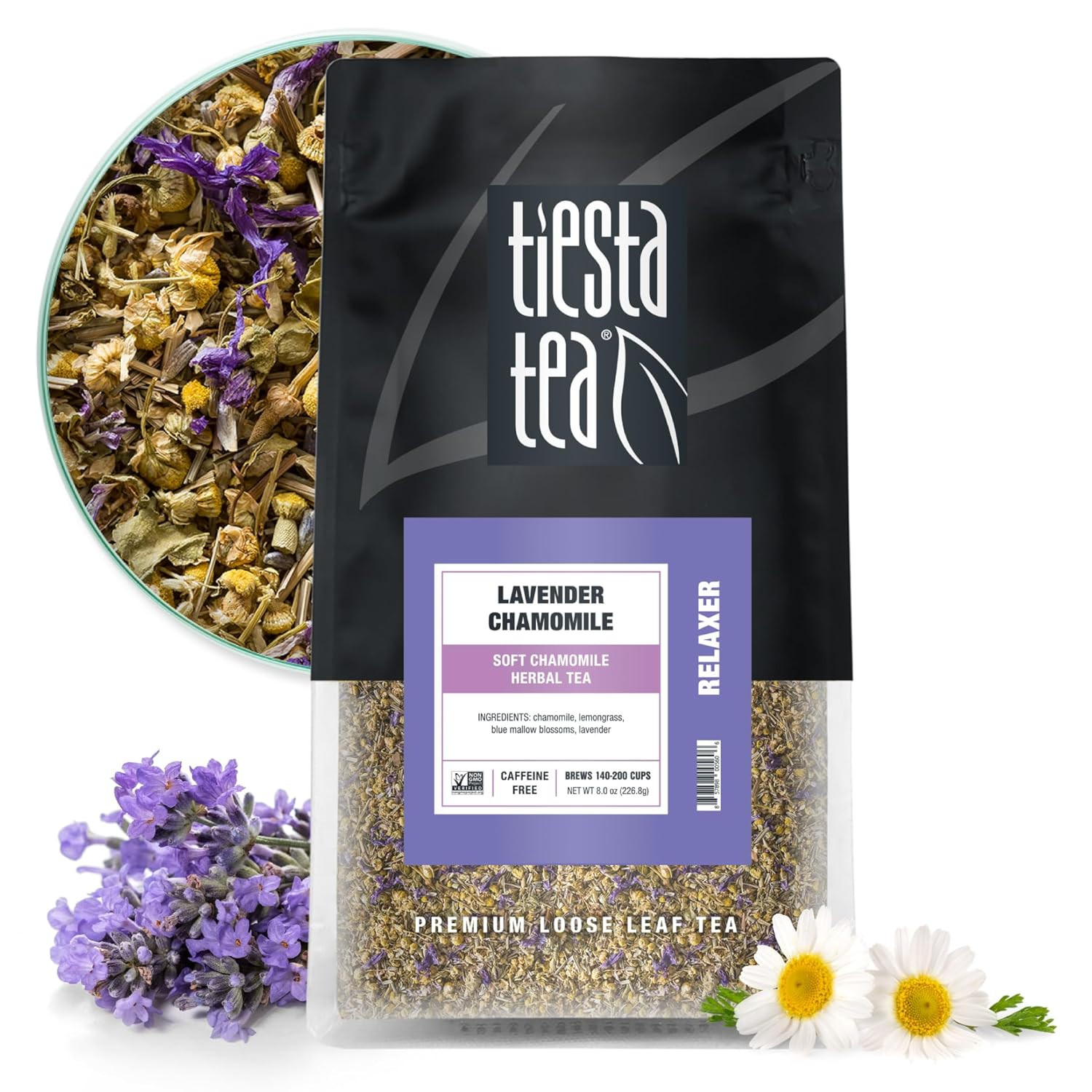 – Lavender Chamomile Herbal Tea, Loose Leaf, Calming Blend with Chamomile and La
