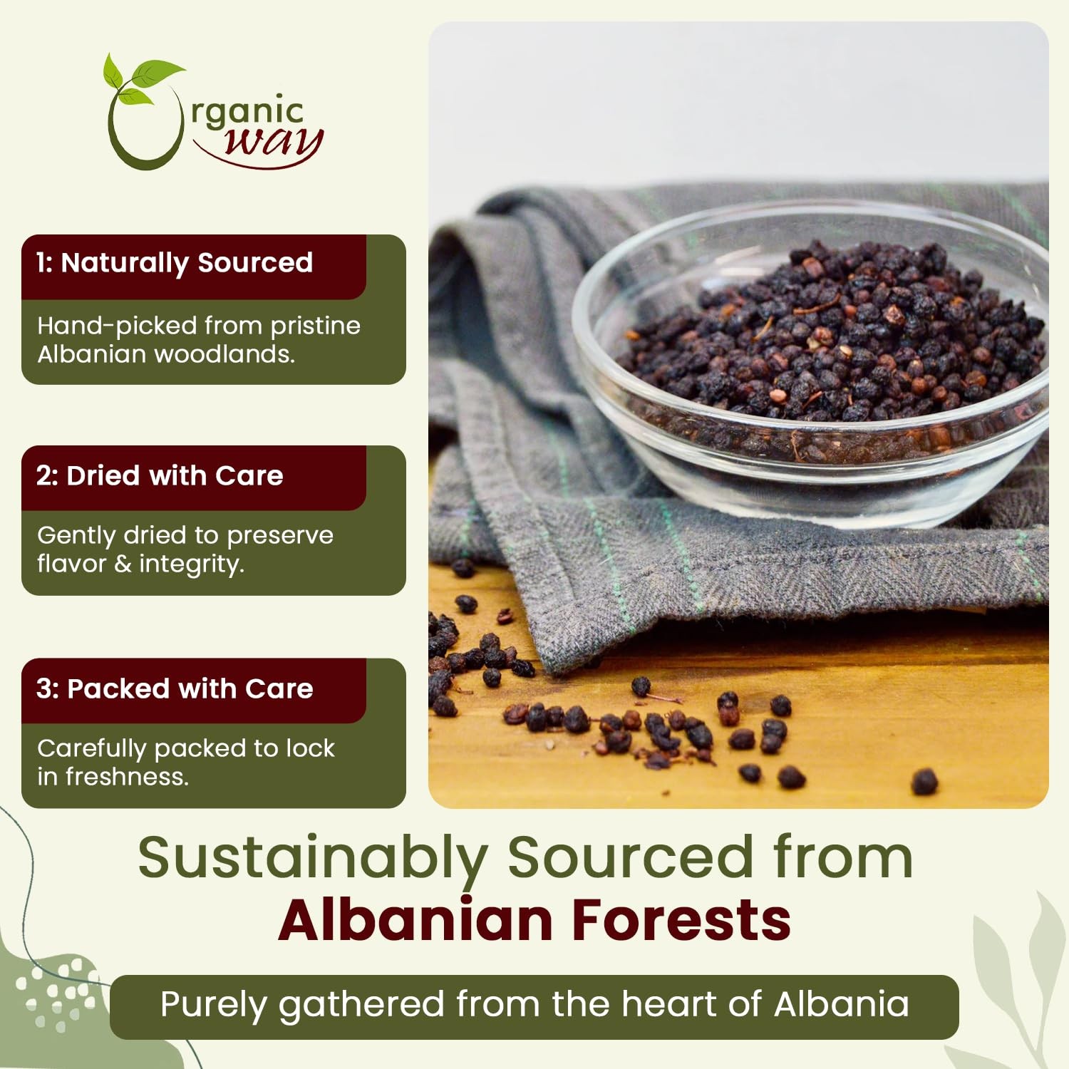 Organic Way Dried Elderberry Whole – Herbal Tea | 4 Ounce (Pack of 1)